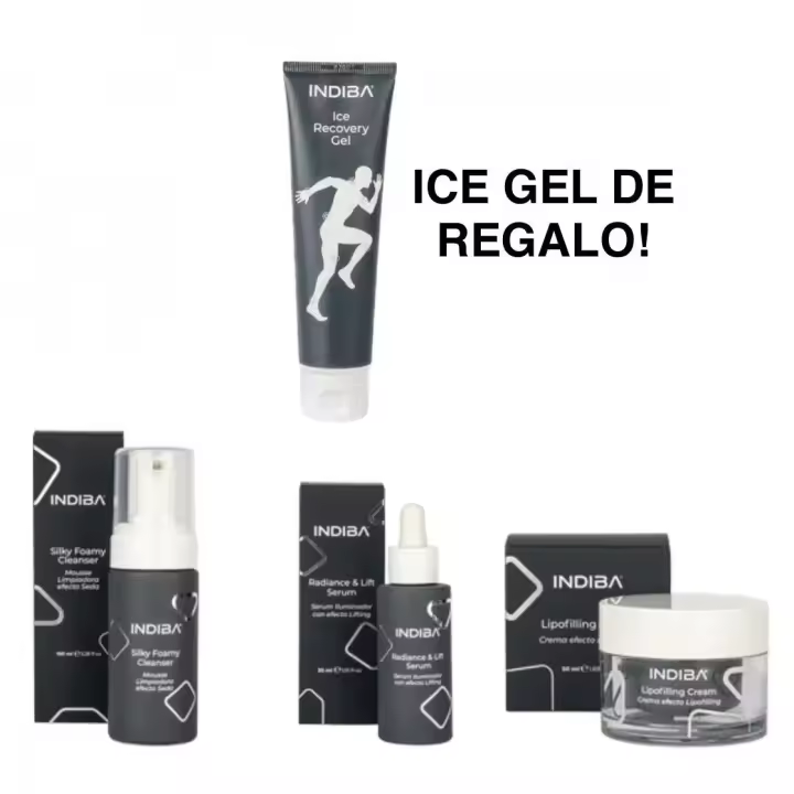 INDIBA NEW!!! PACK INDIBA FACIAL Cleanser - Mousse limpiadora con textura suave, ligera y sedosa, Radiance & Lift Serum y INDIBA Lipofilling Cream. REGALO INDIBA Ice Recovery Gel - 1