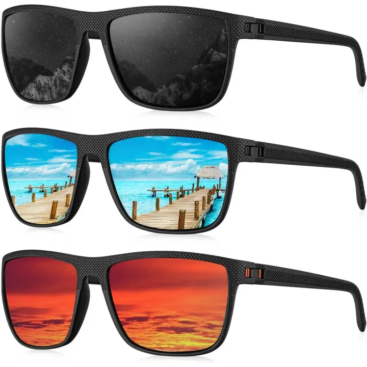Polarized Sunglasses for Men, Lightweight Sun Glasses with UV Protection for Driving Fishing Golf - 1