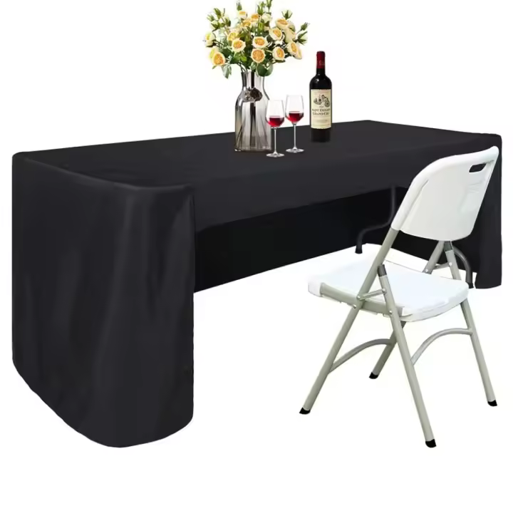 Mantel Rectangular De 6FT Para Mesas Rectangulares En Poliéster Lavable Ideal Para Fiestas De Buffet Y Comidas Navideñas - 1