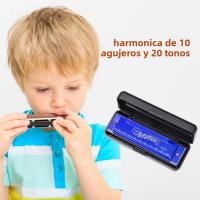 Harmonica Portátil Con 10 Agujeros Y 20 Tonos Mini Harmonica Instrumento Musical Educativo Para Niños Y Adultos Regalo Fácil De Aprender - details 5