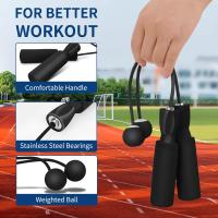 Cuerda De Saltar Sin Cordón Pesada 1pc Con Bola Grande Para Fitness Adecuada Para Deportes Domésticos Y Quemar Grasa - details 1
