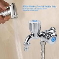 Grifo de Agua fría Grifo de lavabo with Doble Caño y G1/2 Manija de Diamante para fregadero de Cocina (Manija del obturador G1/2) - details 2