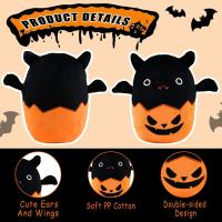 Sudadera Murciélago Negro, 20 cm, sudadera de Murciélago kawaii, Almohada de Murciélago de Calabaza - details 1