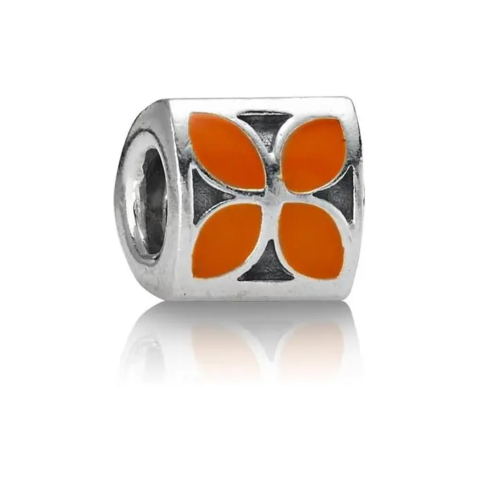 Charm esmaltado flor naranja 79437E04 - 1