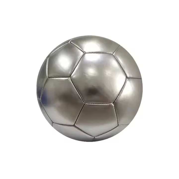 Bola De Fútbol Oficial Tamaño 5 PVC Dorada Y Plateada Para Entrenamiento De Equipo Juego Al Aire Libre Match - 1