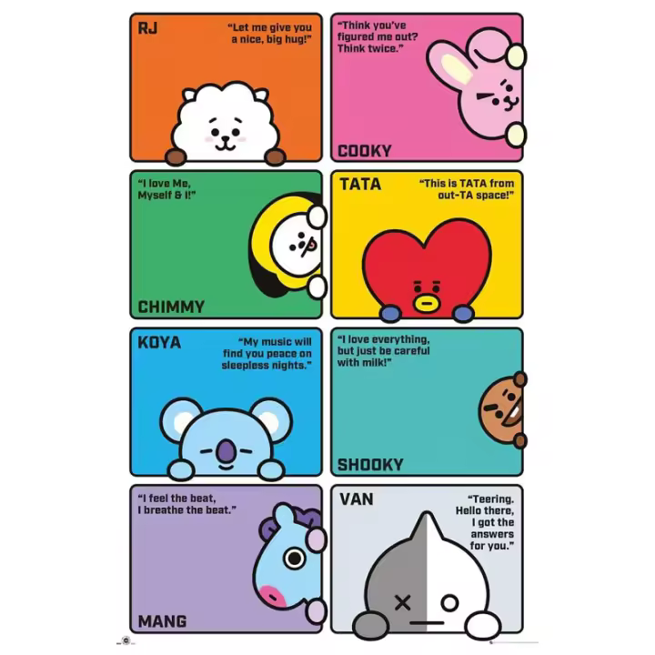Poster Bt21 Recopilatorio,  91,5 x 61 cm, 170 g/m2 - 1