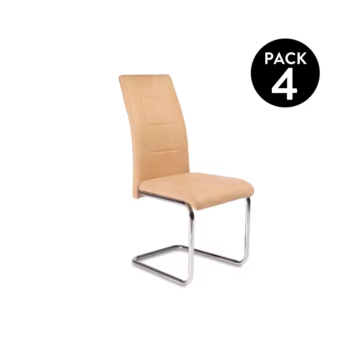 Duehome Pack 4 Sillas de Comedor San, Diseño Moderno y Retro, Estructura Cromada y Tapizado Suave - 1