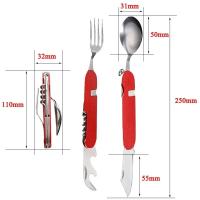 Juego De Utensilios De Camping Plegable Multi Funcional Cuchillo Fork Cuchara Para Actividades Al Aire Libre Deportes Picnic Viaje - details 9