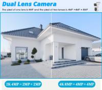 Cámara Solar Inteligente Tuya WIFI Con Doble Lente 8MP Vigilancia De Video Inalámbrica Exterior Cámara De Batería PTZ CCTV Doble Pantalla PIR Detectar - details 4