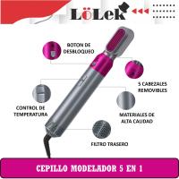 Cepillo Secador 5 en 1 | Cepillo de Aire Caliente, Rizador y Moldeador | Cabezal Intercambiable | Portátil y Profesional | Ideal para Todo Tipo de Cabello | Peine de Aire Caliente y Secador | Diseño Ligero y Potente 💇🔥 - details 1