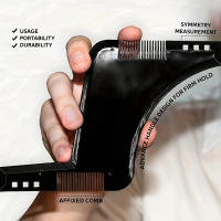 Peine Moustache Negra Para Hombres Peine Moldable Ajustable Con Corte De Barba Accesorios Antidesatornillador Ruler Trimmer De Plástico - details 3