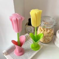 Cepillo De Tulipán Para Vajilla Limpieza De Vaso De Agua Y Té Cepillo De Cocina Ideal Para Limpieza De Oquedades Y Lavabo Herramienta De Limpieza Plástica Resistente - details 4