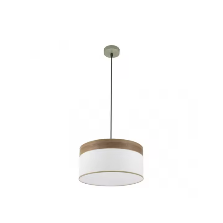 colgante 1xe27 cuero/madera blanca oscura regx40x40 cm - 1