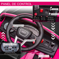 HOMCOM Coche Eléctrico Infantil +3 Años Licencia Audi RS Q8 con Batería 6V 2 Motores Mando a Distancia Música MP3 Bocina y Luces Velocidad Máx. 3km/h 101x62x51 cm Rosa/Negro - details 4
