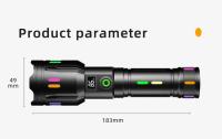 Lámpara De Mano LED De Alta Potencia Con Ampliable Zoom Luz Colorida Para Camping Emergencias Foco Largo Alcance Con Película Absorbente De Fluorescencia - details 0