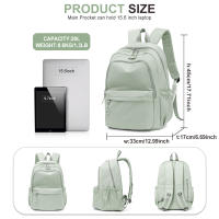 Mochila Para Laptop De Nylon Ligera Para Mujer Y Niña Estilo Casual Con Compartment Para Computadora Mochila Universitaria De Viaje Trabajo Y Escuela - details 1