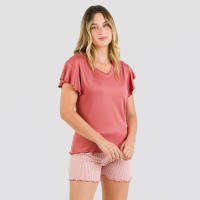 Tramas+ Pijama Corto Soft Mujer - Camiseta Manga Corta y Pantalón Cintura Elástica - details 0