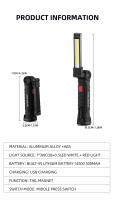 Linterna LED Recargable USB Para Camping Con Imán Y Gancho Impermeable Modo De Iluminación Adecuado Para Trabajo Nocturno - details 6