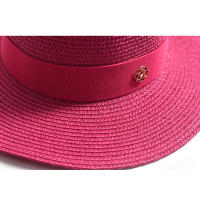 Sombrero De Paja Para Mujer Moda Verano Protección Solar Ribete Plano Cordón Estilo Casual Para Playa Y Viajes - details 1