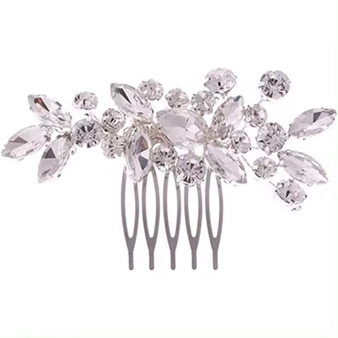 1 peineta de novia para boda, accesorios de cristal para el cabello, piezas de cabello de novia para mujeres y niñas. - 1