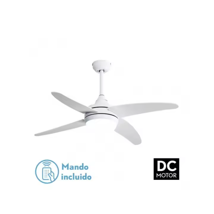 ventilador 2xe27 dc klod blanco 4 asp.6 vel.117d c/remoto - 1