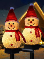 Luces Solares Para Decoración De Navidad Muñeco De Nieve Con Pared De Solar Energizado Para Decoración De Patio Y Jardín - details 0