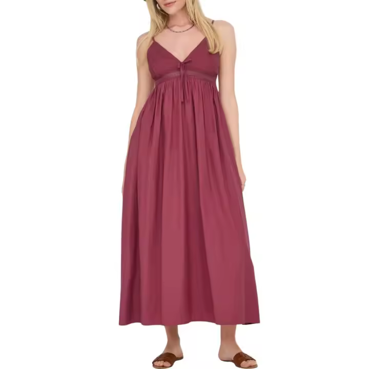 ONLBRIAR STRAP LONG DRESS WVNEarth Red - 1