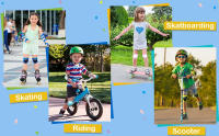 Juego De Protección Infantil 6 En 1 Con Guantes De Muñeca Antigolpes Para Ciclismo Y Patinaje Edad 3-7 Años Niños Y Niñas - details 4
