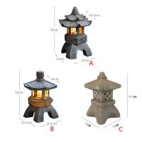Lámpara Solar De Resina Creativa Torre De Luces De Palacio Decoración Zen Para Jardín Y Patio Iluminación Solar Pagoda Luces - details 1