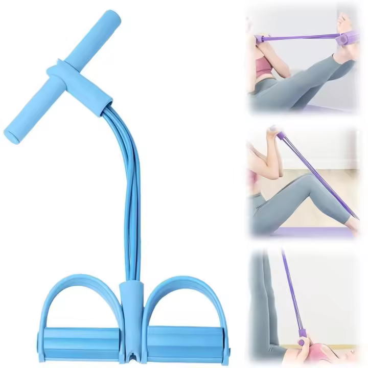 21 bandas de resistencia para fitness, pedal de 4 tubos con tirador de tobillo, bandas de estiramiento (2025) para ejercicios de brazos y piernas, cuerda multifuncional para abdominales para gimnasio en casa, para principiantes del fitness. - 1