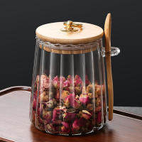 Juego De Jarra De Vidrio Con Tapa Y Cuchara Para Té Y Café Multipropósito Portátil Contenedor Airtight Para Alimentos Organizador De Armario De Cocina - details 3