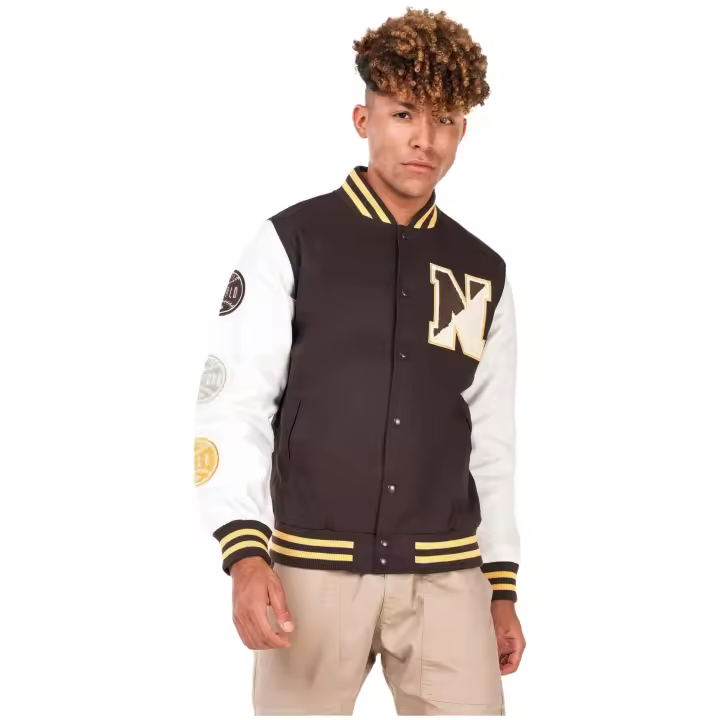 Chaqueta New Era Heritage Varsity para hombre en color marron - 1