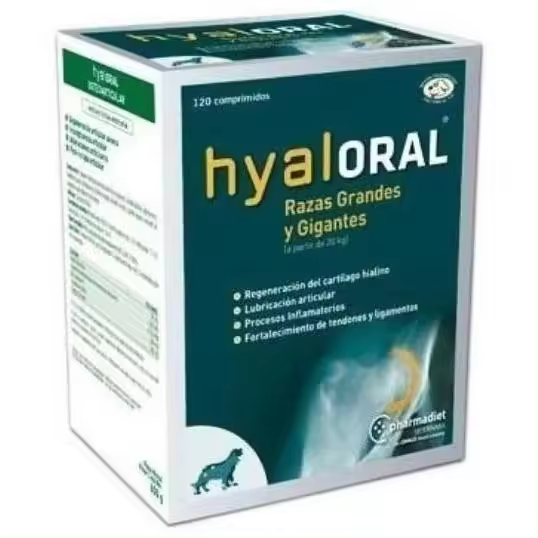 Pharmadiet Hyaloral Razas Grandes Y Gigantes + 20 Kg, 120 Comprimidos - 1