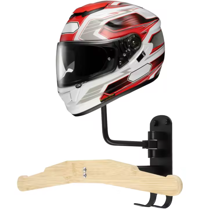 Soporte De Casco De Motocicleta Con Rotación De 180° Soporte De Pared Para Almacenamiento De Llaveros Y Chaquetas a Prueba De Polvo Y Resistente Al Desgaste - 1
