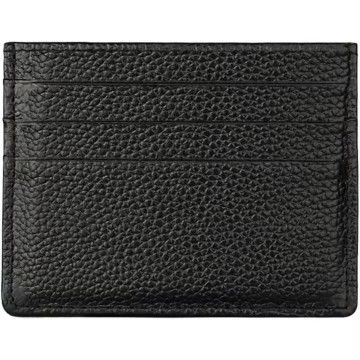 RFID Bloqueo De Cuero Genuino Unisex Delgado Titular De La Caja De La Tarjeta De Crédito Monedero De La Manga-Negro - 1