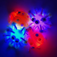 Bola De Pelo Luminosa Creativa Y Única Estilo Virus+Mariposa Juguete Para Niños Elástico Bola De Liberaón Brilla Al Aire - details 2
