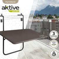 Mesa Plegable para Balcón con Estructura de Acero y Tablero de MDF 60 x 42 CM – Mesa Abatible y Ajustable en 3 Posiciones para Barandillas de Terraza o Balcón – Soporta Hasta 20 KG, Fácil de Montar y Limpiar, Ahorra Espacio, Ideal para Uso Individual, Mul - details 3