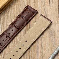 Correa De Reloj De Cuero Genuino Con Cierre De Mariposa En Caja De Madera Accesorios De Reloj Para Mujer Y Hombre Tamaños 18mm 20mm 22mm - details 2