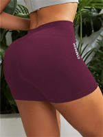 Shorts De Yoga Para Mujer De Color Sólido Y Elasticidad Alta Sin Costuras Transpirables Y Cómodas Para Correr En Primavera - details 6