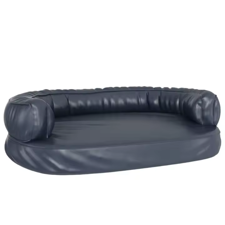 vidaXL Cama para Perros de Espuma Cuero Sintético 88x65 cm Colchón Color Azul oscuro,  Gris,  Marrón y mas - 1