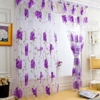 Cortinas De Tules Negras Con Florecimiento Para Decoración De Sala De Estar Y Dormitorio Translúcidas De Chiffon Voile Para Ventanas De Cocina - details 12