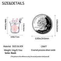 925 Plata Esterlina Encantador Gato Uña Rosa Charms Bolas Para Pulsera Original 3mm Joyería Fina Hecha a Medida Cumpleaños Fiestas Aniversarios Bodas Compromisos - details 19