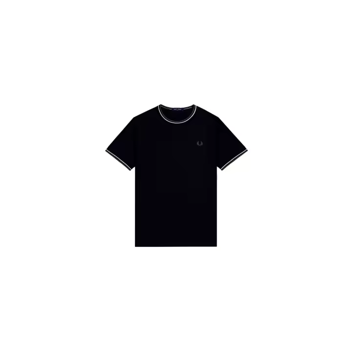 CAMISETA CON RIBETE CON DOS FRANJAS - 1