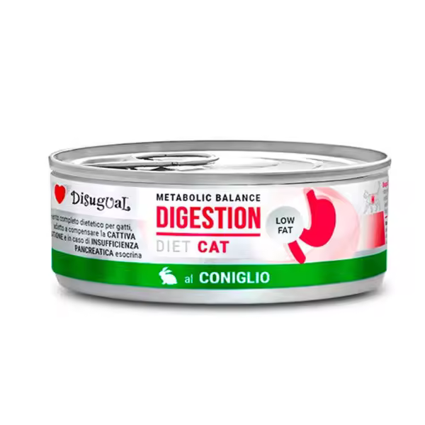 Disugual Diet Cat Digestion Low Fat Latas para Gatos sabor Conejo (12 x 85gr) - 1