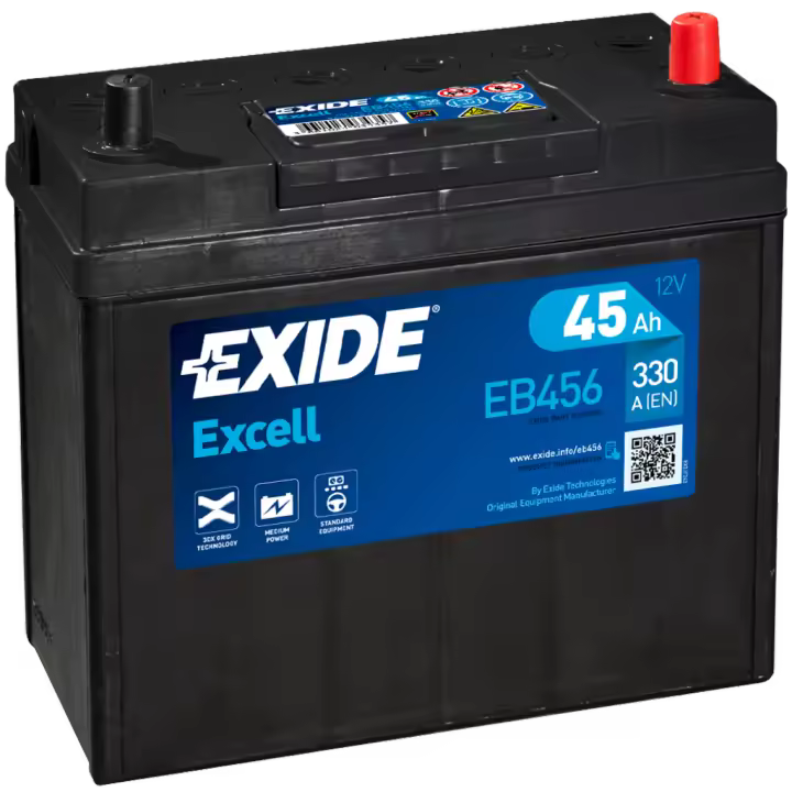 Batería de coche Exide EB456 Excell. 12V - 45Ah/330A (EN) Caja B24 - 1