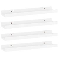 vidaXL Estantes de pared 4 unidades 40x9x3 cm Blanco brillante, Blanco, Negro Mueble Almacenaje Estantería para Oficina, Estudio, Dormitorio Estantería/Librería/ mueble de Almacenamiento - details 0