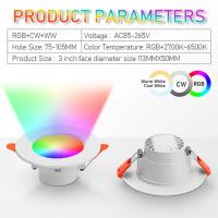 Spotlight Inteligente RGB 10W Luz De Pared Redonda Bluetooth Compatible 2700K-6500K Para Decoración De Sala De Estar Y Dormitorio - details 5