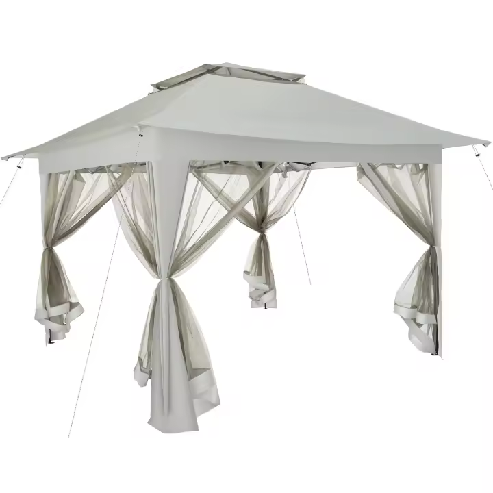 TECTAKE - Carpa plegable CARABOBO 3,64 x 3,64 x 2,94 m, Carpa plegable, Resistente estructura de acero con revestimiento en polvo, Techo doble repelente al agua con protección UV - 1
