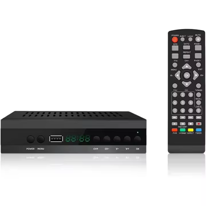 IPSDI 2024 Nuevo Español TDT Decodificador TV DVB-T T2 H265 HEVC FTA Full HD PVR, USB, HDMI, SCART, Sintonizador de TV Digital Terrestre, Receptor Digital de Alta definición Full HD 1080p - 1