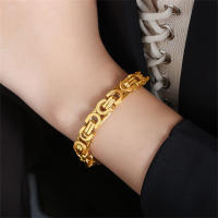 Pulsera De Cadena Punk Bizantina De 8mm En Color Oro Acero Inoxidable Para Hombres Y Mujeres Joyería Vintage De Moda Regalo - details 3